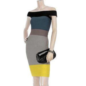 HERVÉ LÉGER Color-block bandage dress NWT